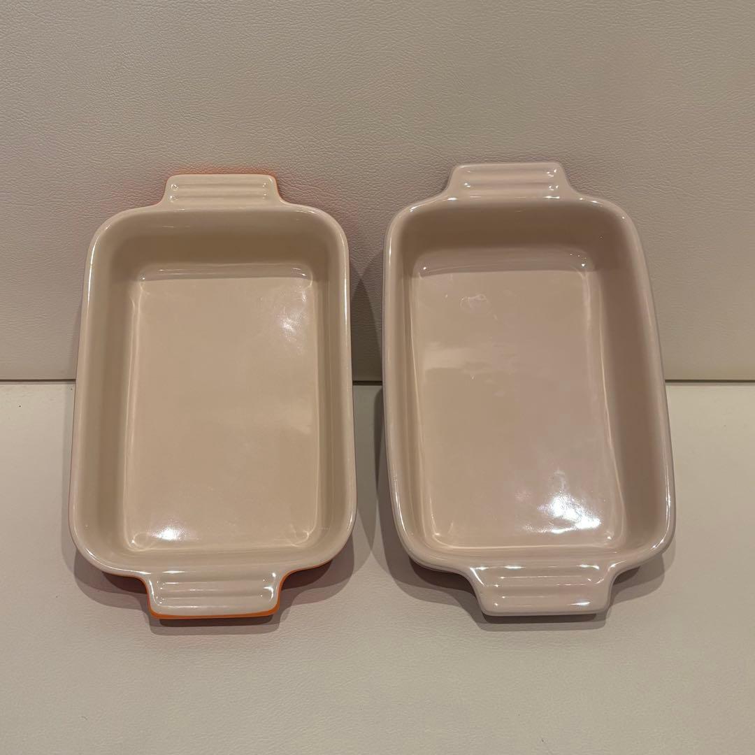 LE CREUSET レジェ・レクタンギュラー・プレート/グラタン皿 各2枚