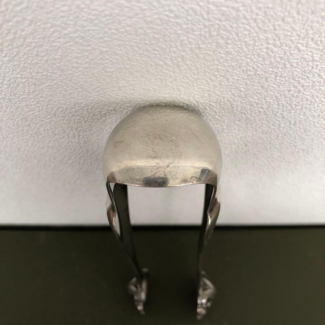 フランス アンティーク　純銀製　獣足　トング　ミネルヴァ　手彫り装飾　ビンテージ