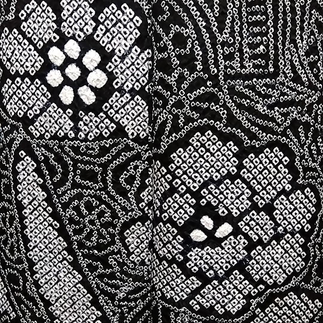 総絞り 訪問着　 黒絞り 裄63