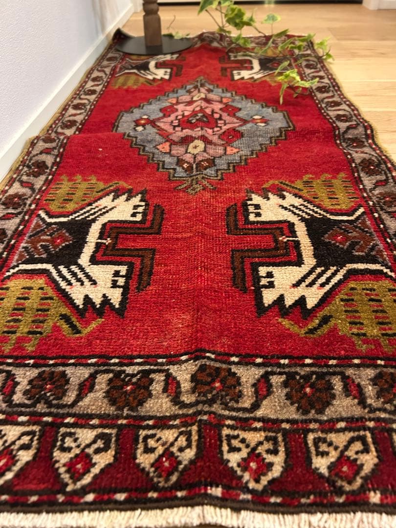 トライバルラグ・トルコヴィンテージラグ・ウール約51×110cm