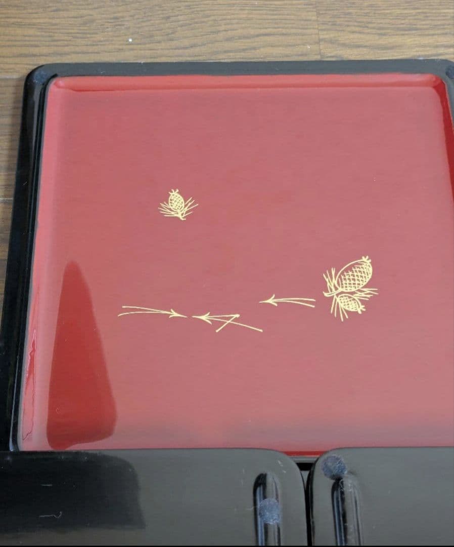 未使用 ☆ 2段重箱 菊華堂 孔雀屋利吉 漆巧 本金蒔絵