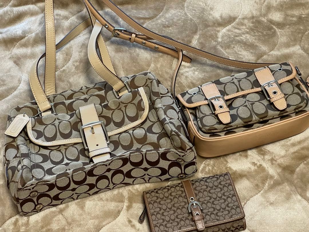 COACH シグネチャー トートバッグ2点＋財布セット ベージュ