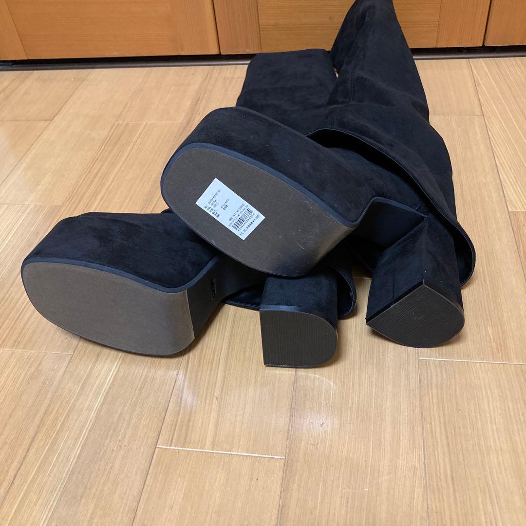 新品 EMODA ルーズフレアカバーブーツ L 黒