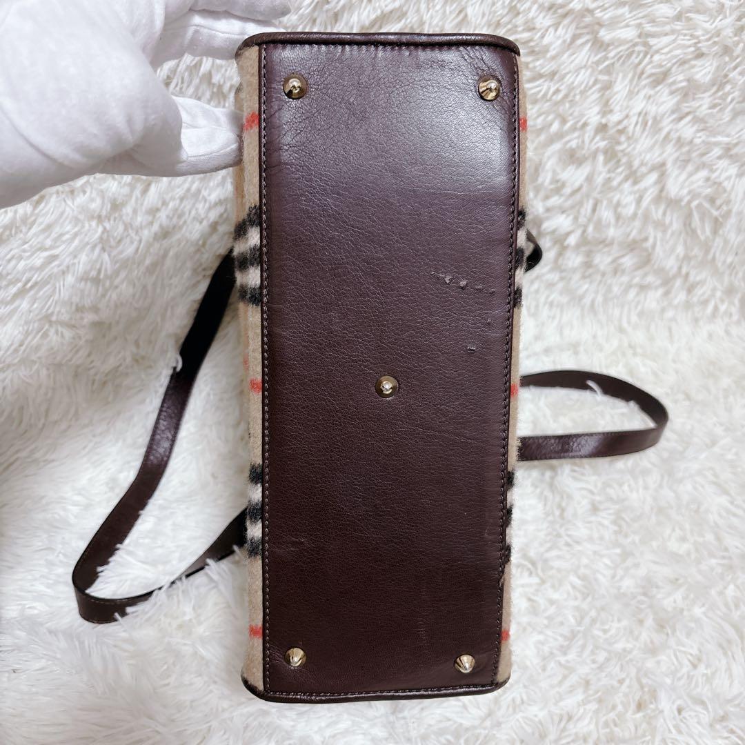 【超希少】Burberry カシミヤ ノバチェック柄 ショルダーバッグ
