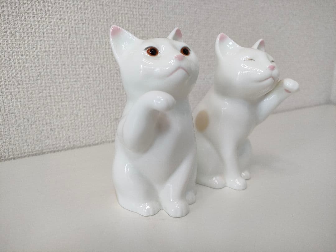 ノリタケ 招き猫 ペア 置物 日本製