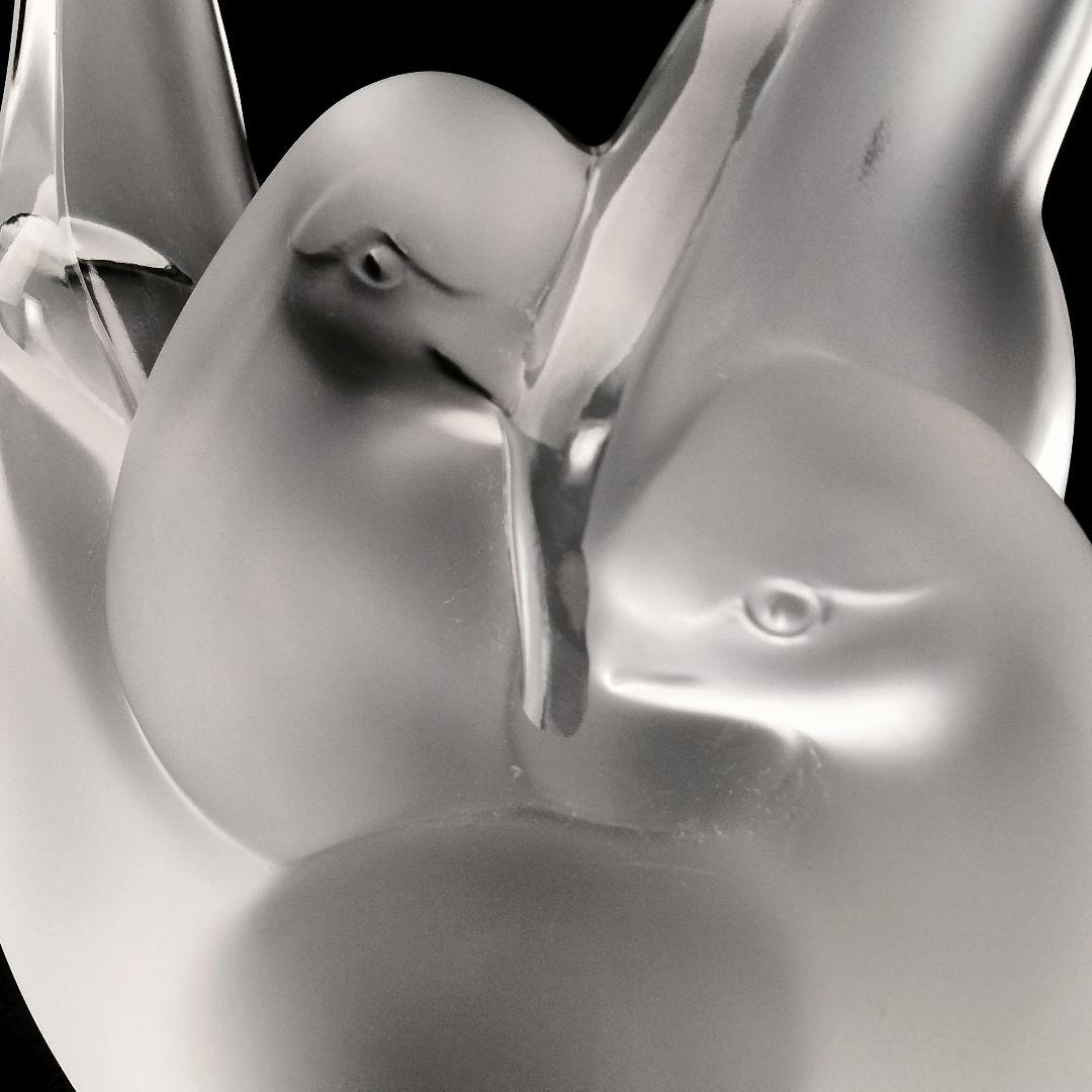 Ｒ145 ラリック シルヴィー フラワーベース 鳥 フロステッド