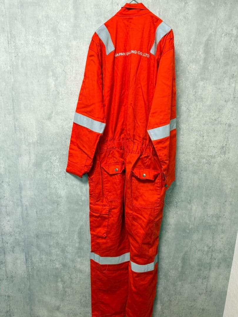 ✴️作業服　海洋掘削　つなぎ　企業ロゴ　オレンジ　希少　XXL