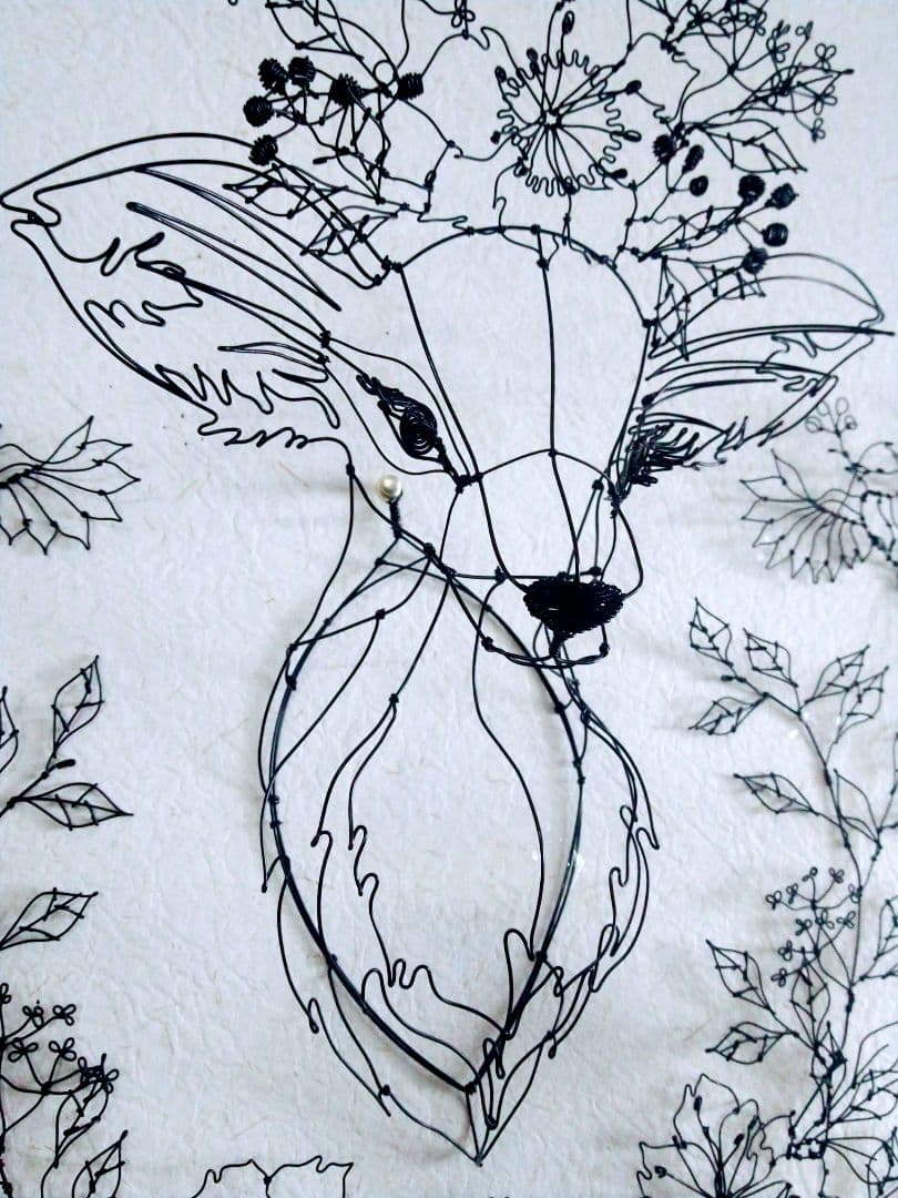 雌鹿　ワイヤークラフト　アート