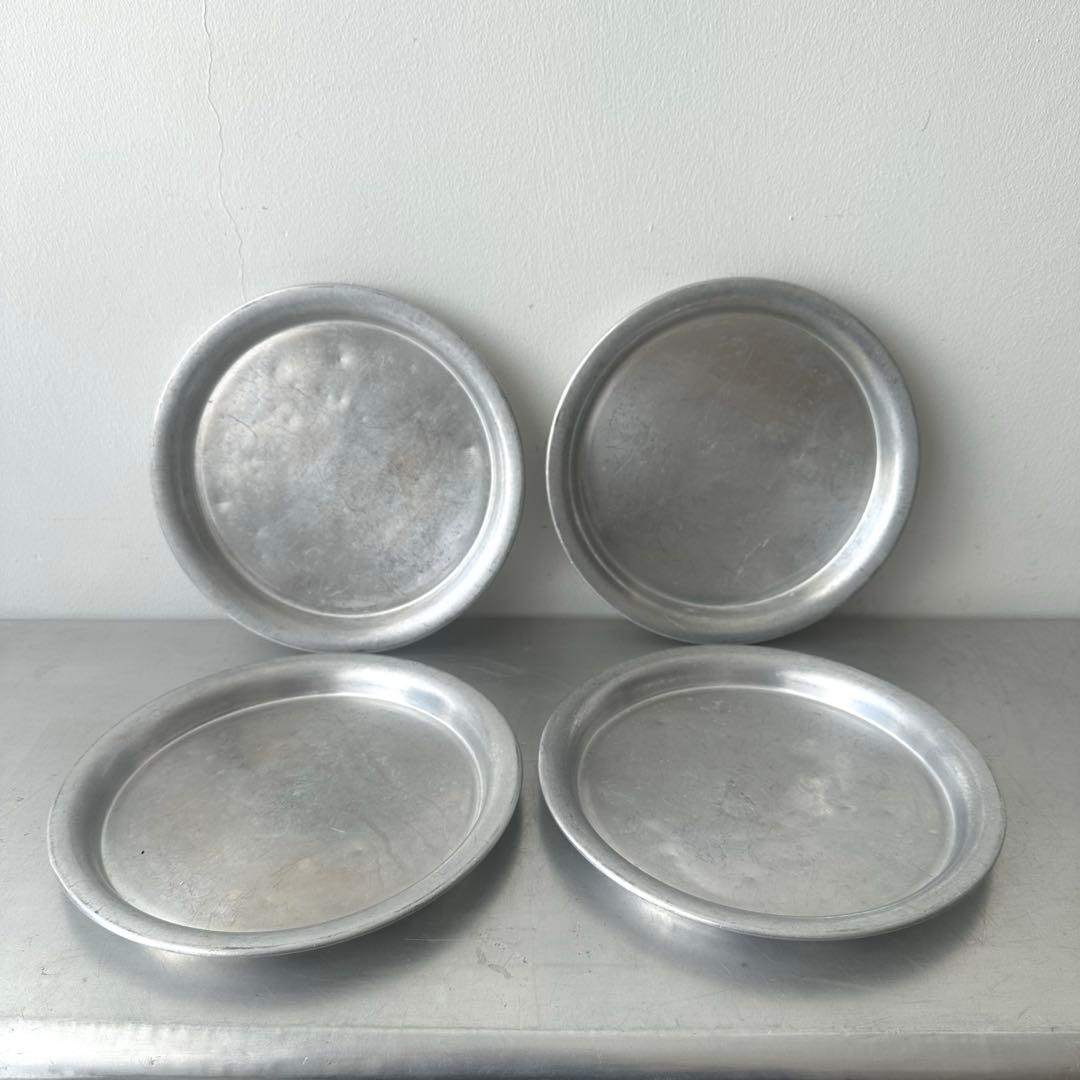 古道具/アルミのトレー４枚セット