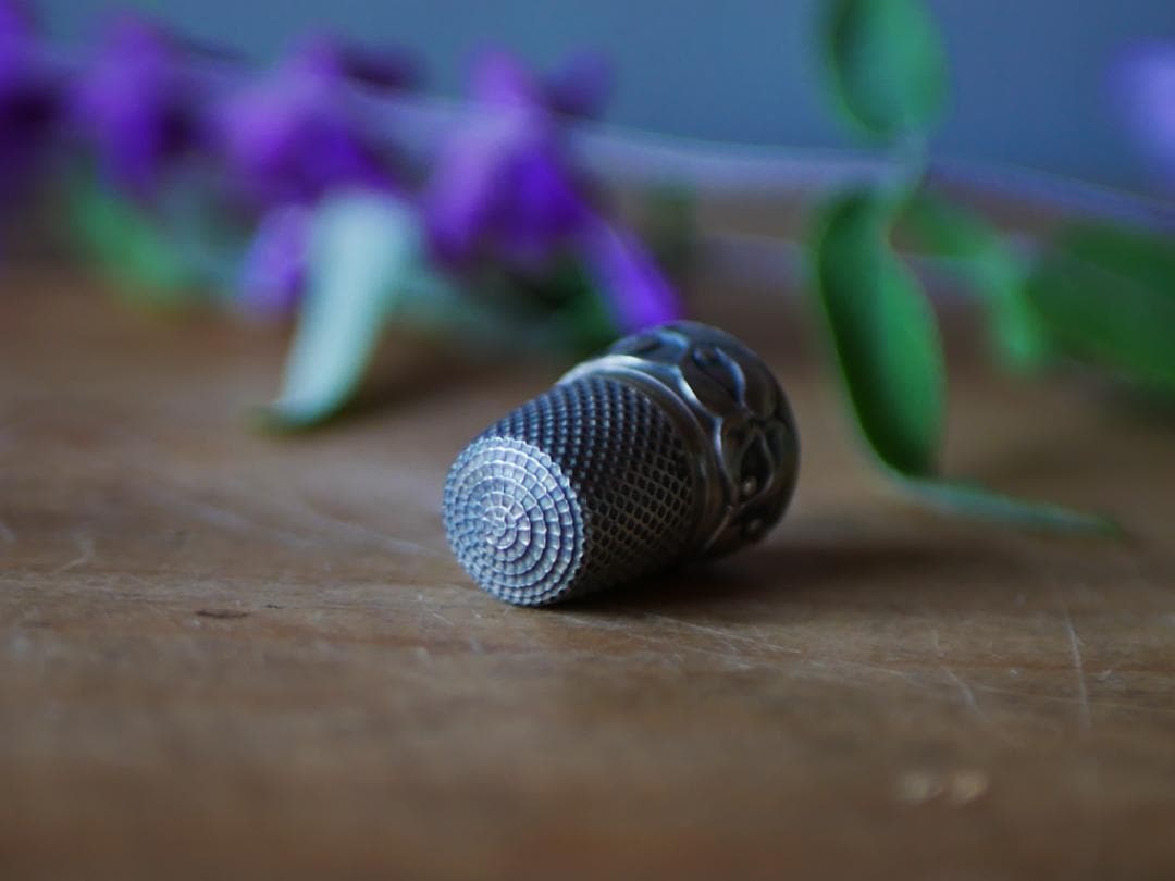 純銀　ヤドリギ　フレンチシルバー　指ぬき　フランスアンティーク　アンティーク