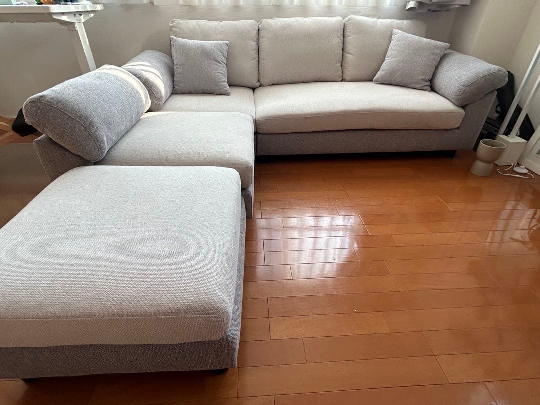 三人掛け　コーナーソファ タンスのゲンCARLO グレー