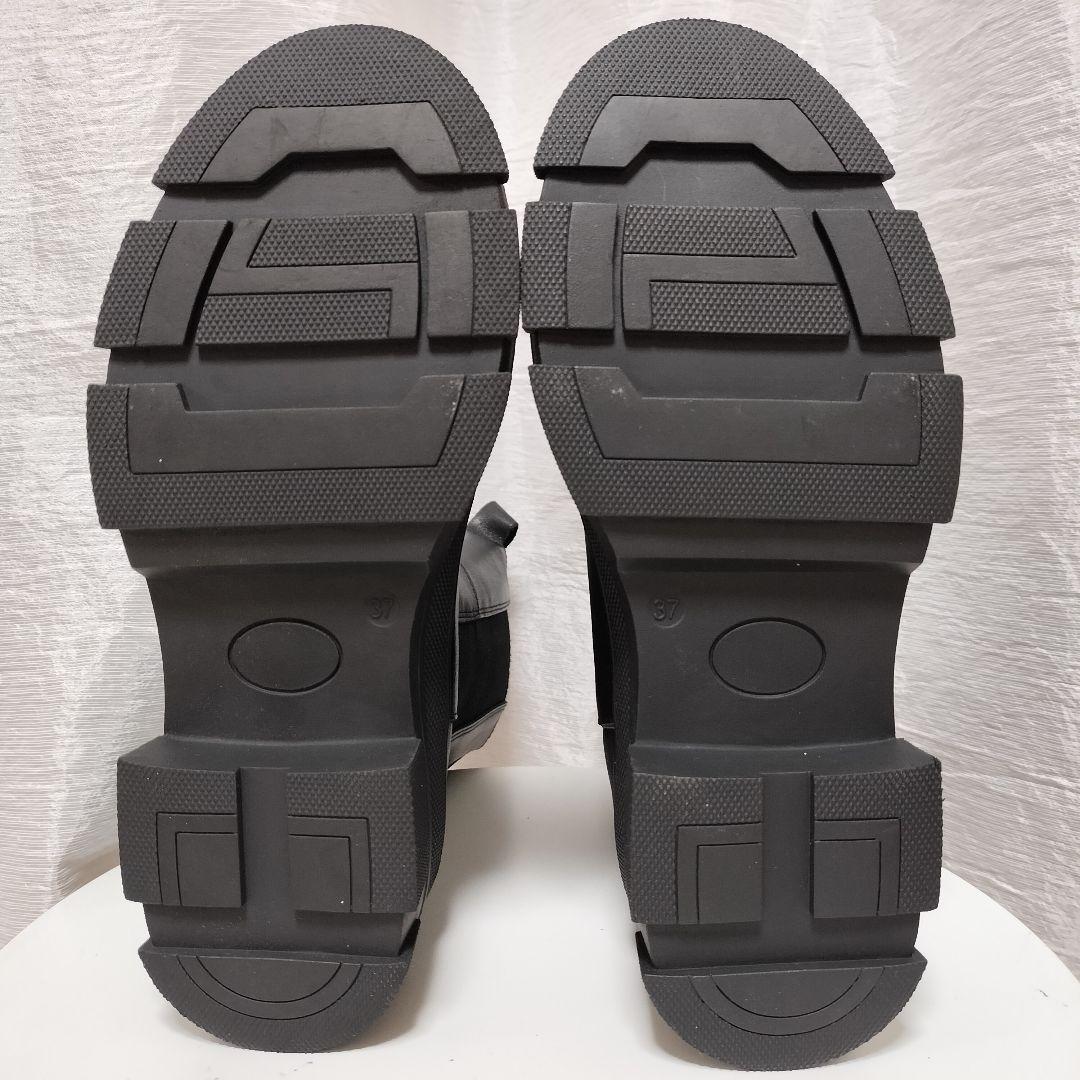 未使用　REMME　レメ　ミドルサイドゴアブーツ　37　ブラック　レザー