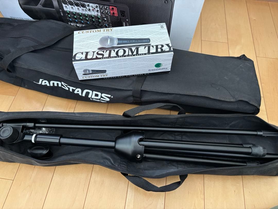 YAMAHA STAGEPAS 400BT スタンド2本、マイク、マイクスタンド