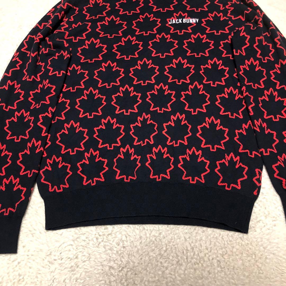 美品　ジャックバニー　パーリーゲイツ　ゴルフ　セーター　メイプル総柄　6（XL）