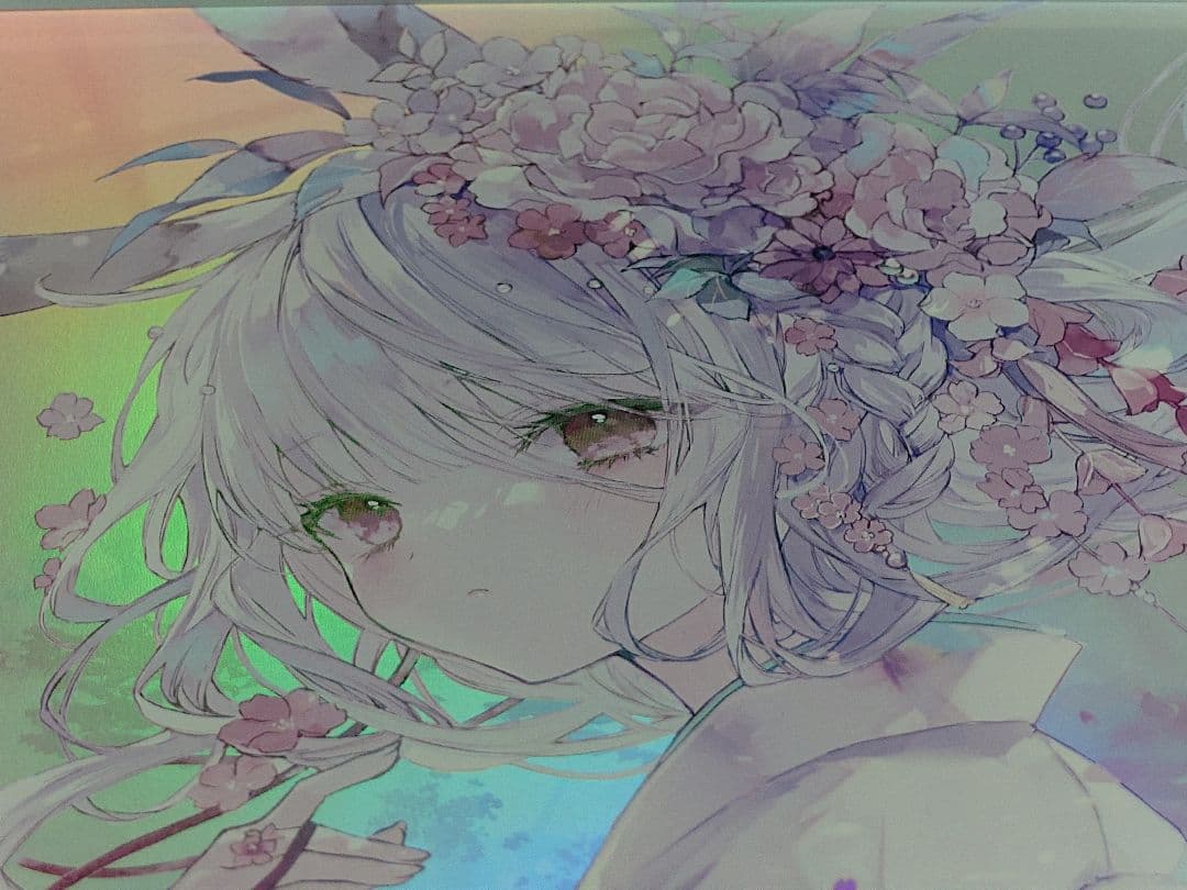 x-art　おにねこ　直筆サイン入りオーロラアート『桜風』