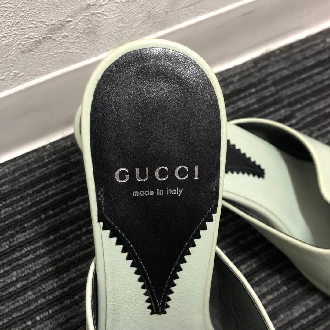 GUCCI グッチ インターロッキングG ライトグリーン ミュール