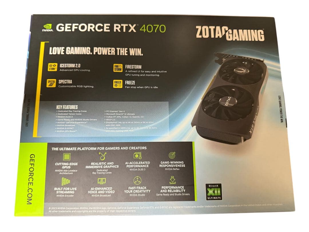 グラフィックボード・グラボ・ビデオカード ZOTAC GAMING GeForce RTX 4070 12GB