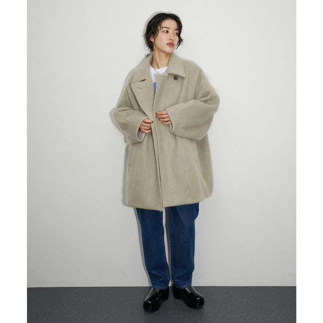 ADAM ET ROPÉ FEMME モヘヤシャギーミドルコート