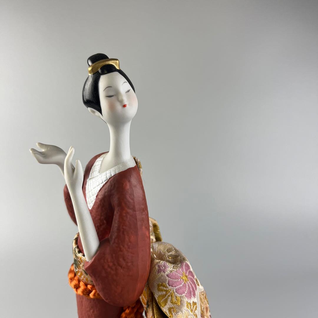 寿喜代 帯 人形 ケース入り 純金証明シール 女の子 日本人形 彩色