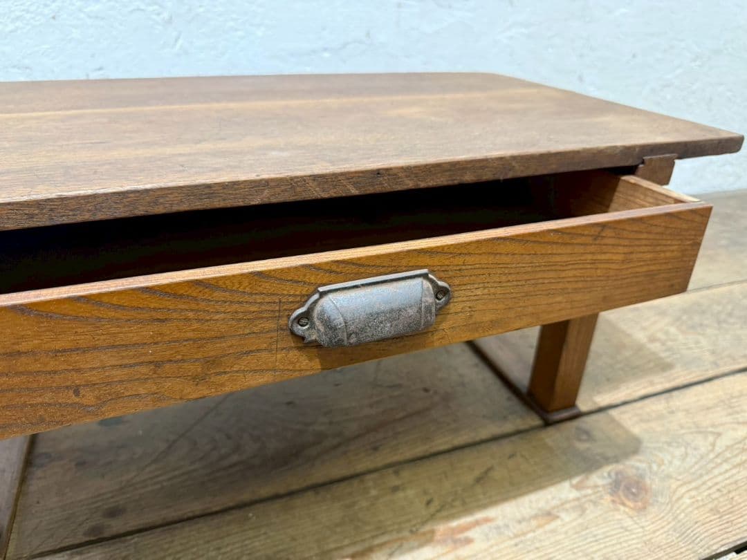 1155 アンティーク　文机　ローテーブル　座卓　ちゃぶ台　古家具　レトロ　引出