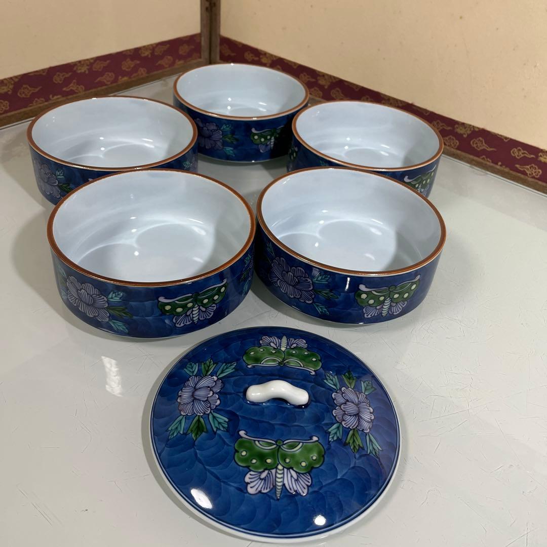 源右衛門　染錦花蝶紋　五段重（G）