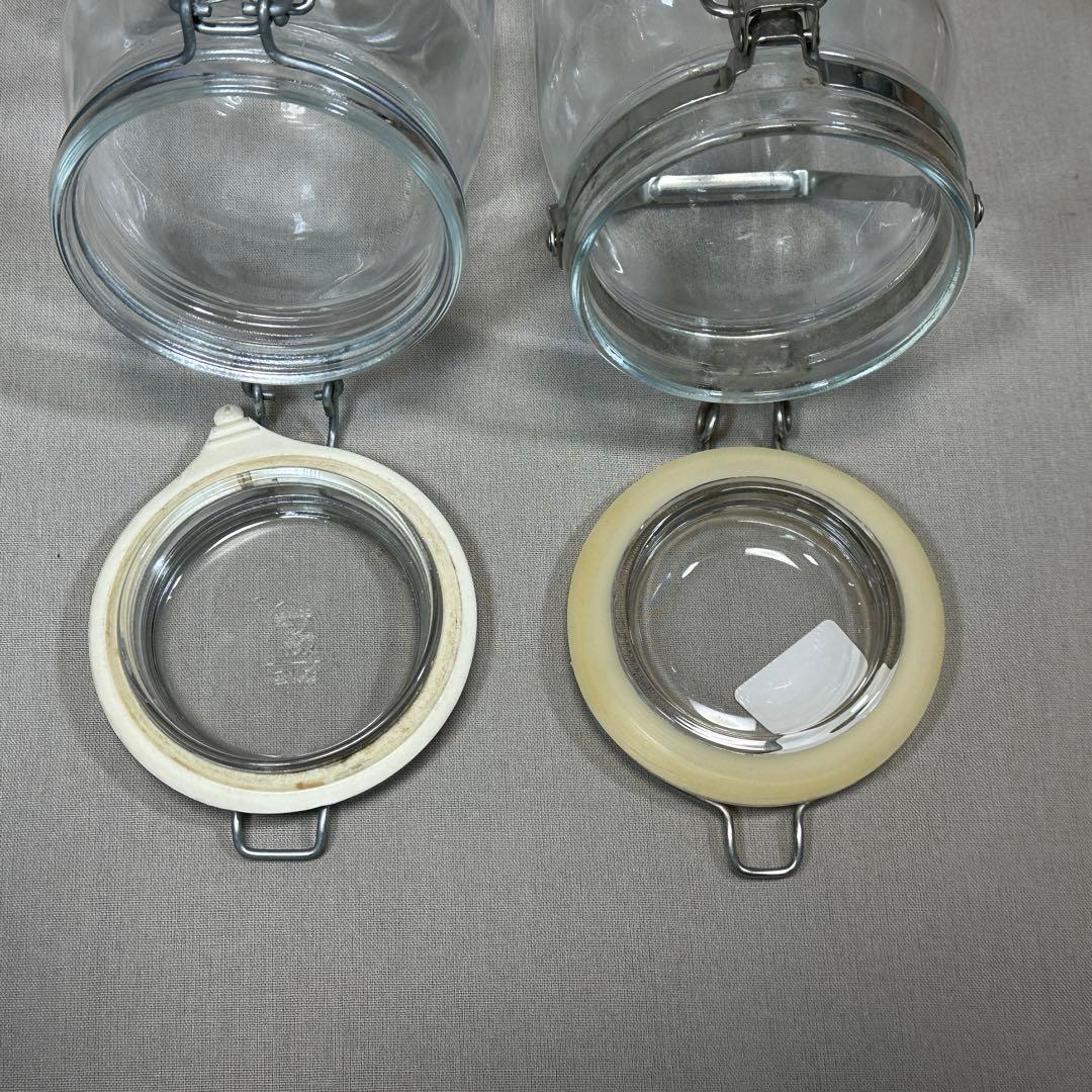 ガラスキャニスター　ガラス製菓子瓶 5点セット◇菓子瓶　レトロ　当時物　古道具