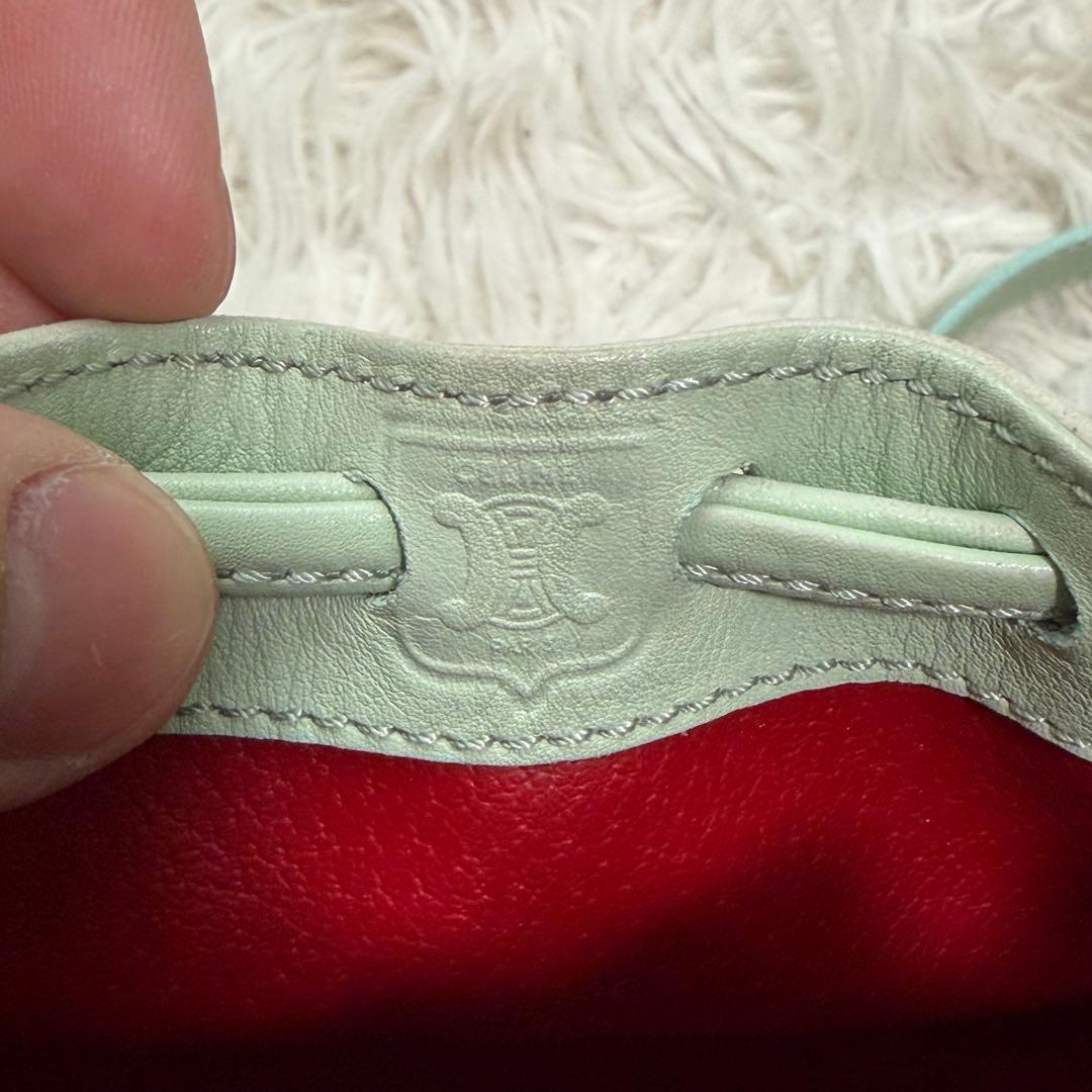 希少　CELINE 巾着ショルダーバッグ　オールレザー　　ワンショルダー斜め掛け