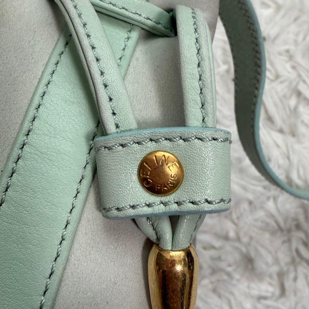 希少　CELINE 巾着ショルダーバッグ　オールレザー　　ワンショルダー斜め掛け