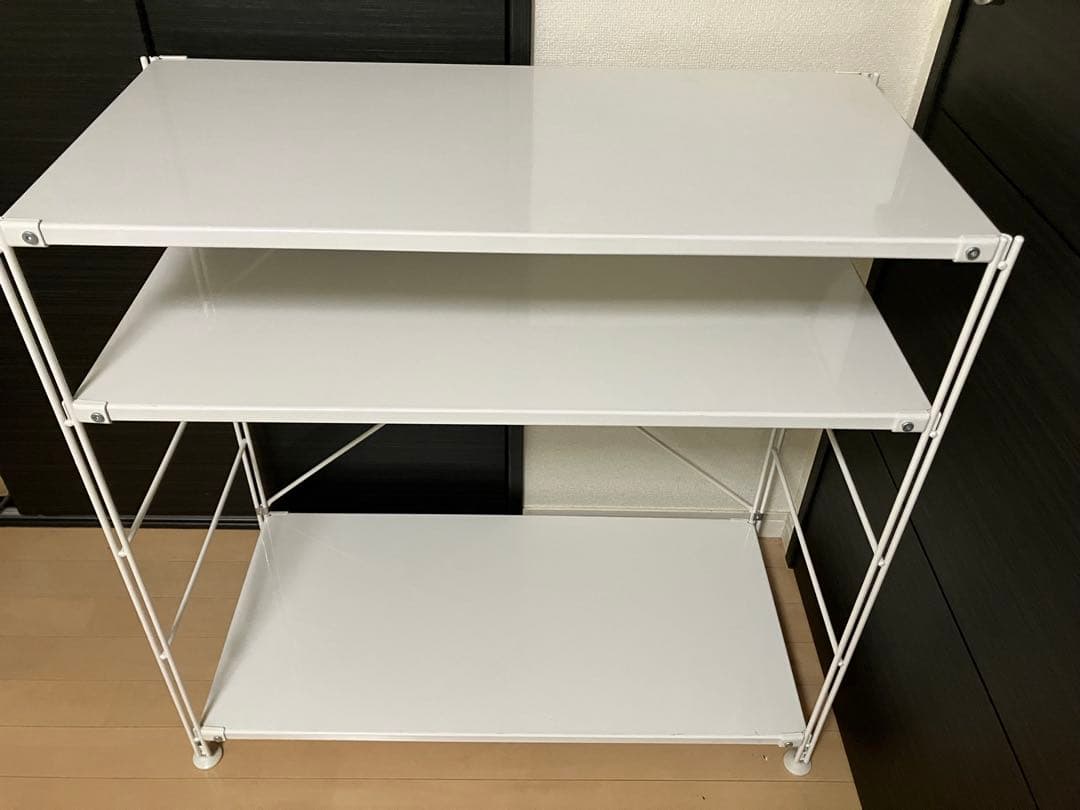 無印　スチールユニットシェルフ　ワイド・小・ライトグレー　幅８６×奥４１×高８３