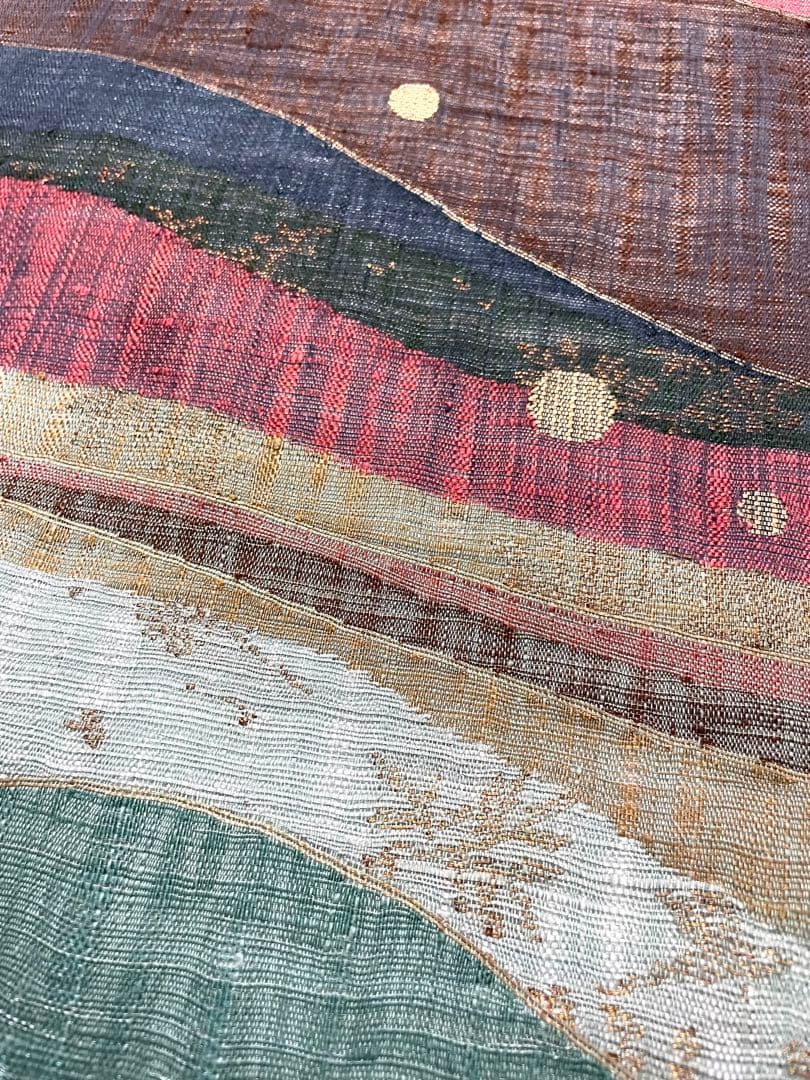 未使用 渡文 リバーシブル すくい織 袋帯