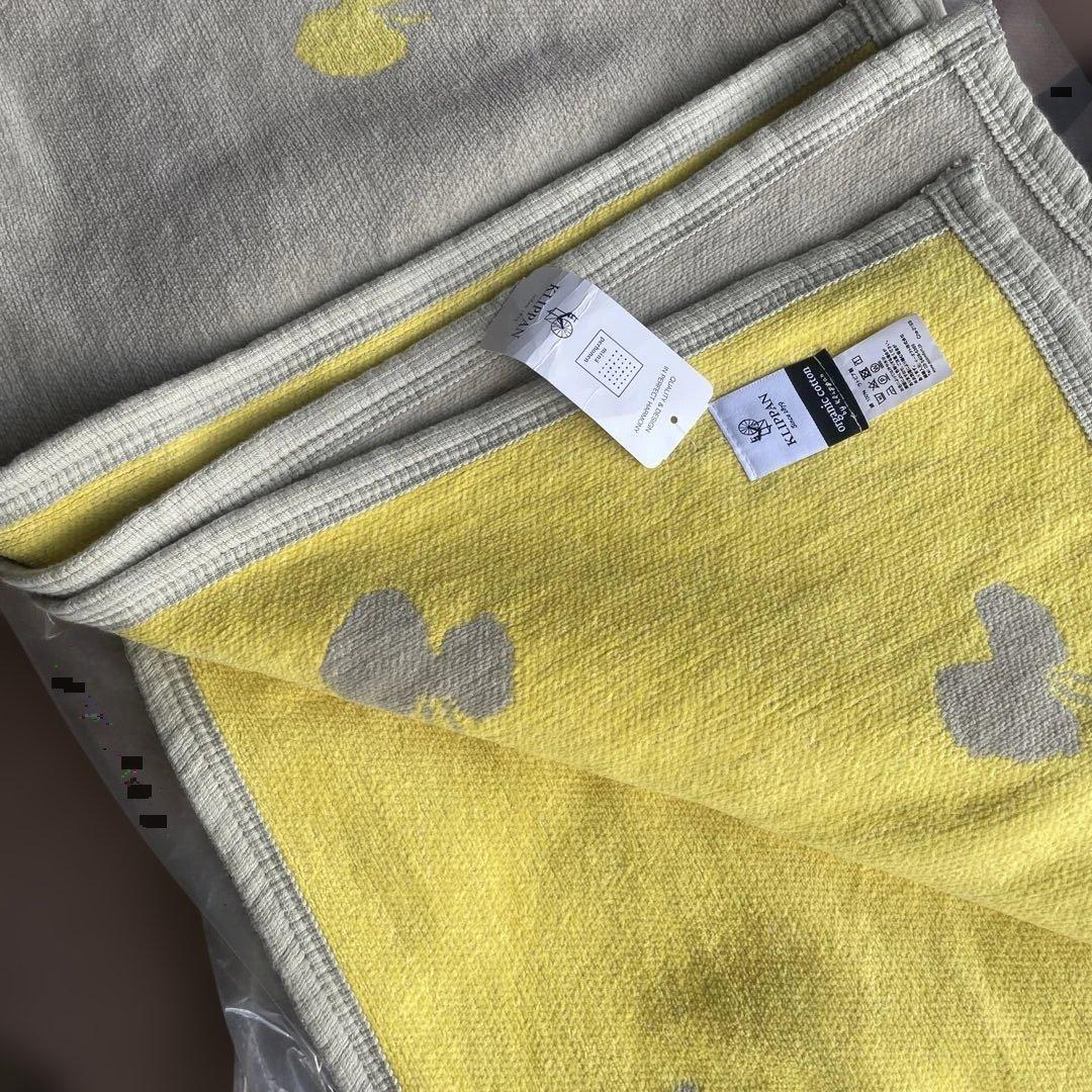 ミナペルホネン クリッパン ハーフブランケット　CHOUCHO　オリーブイエロー