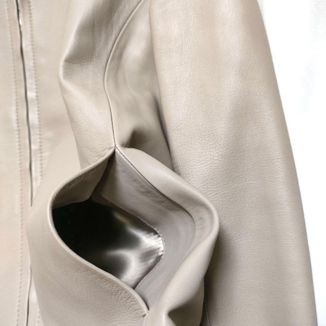 【美品】Ballsey スムースレザー ノーカラージップアップジャケット 36