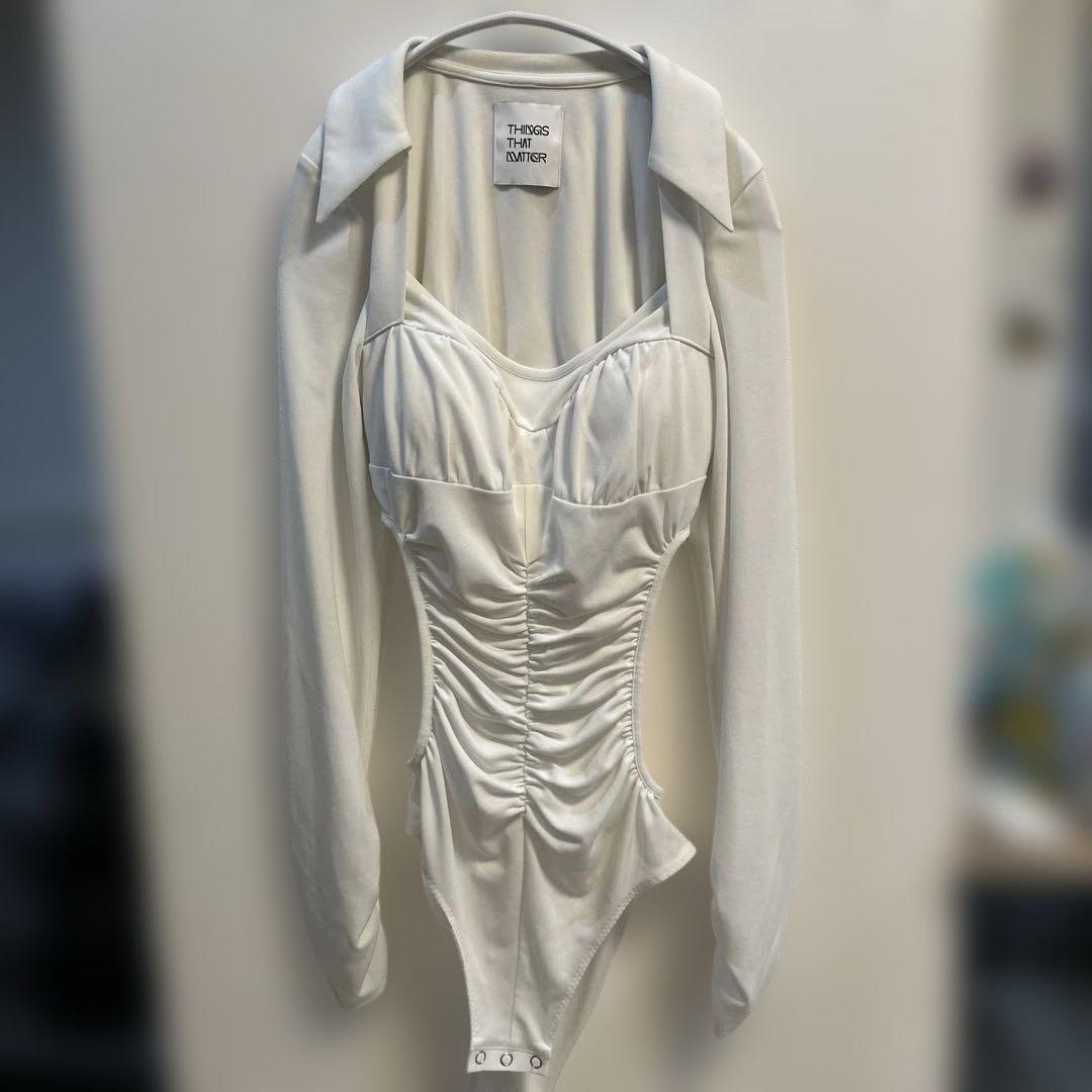 THINGS THAT MATTER ジャージーボディスーツ　白