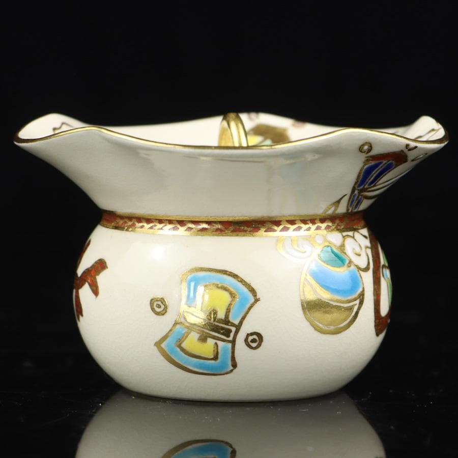 Y3030-2 茶道具 宮川香林 宝尽 袋形薄器 共箱　　GGG