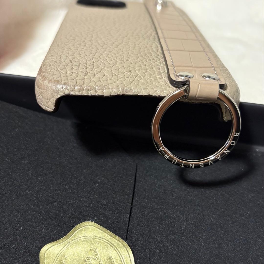 BONAVENTURA iPhone14 ケース ベージュ ストラップ付き