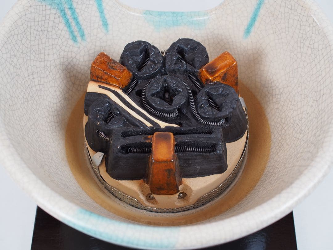 野々田式 風炉型電熱器 さつま 織部 (動作OK) 茶道具 元箱付き