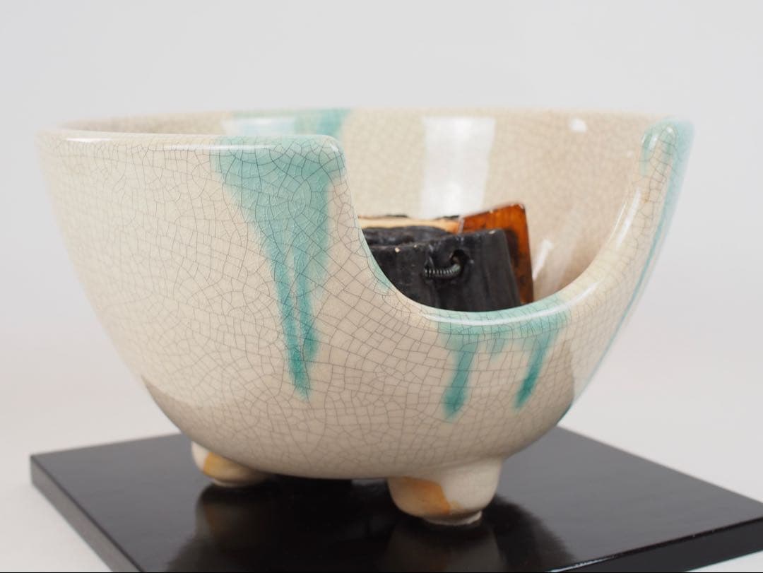 野々田式 風炉型電熱器 さつま 織部 (動作OK) 茶道具 元箱付き