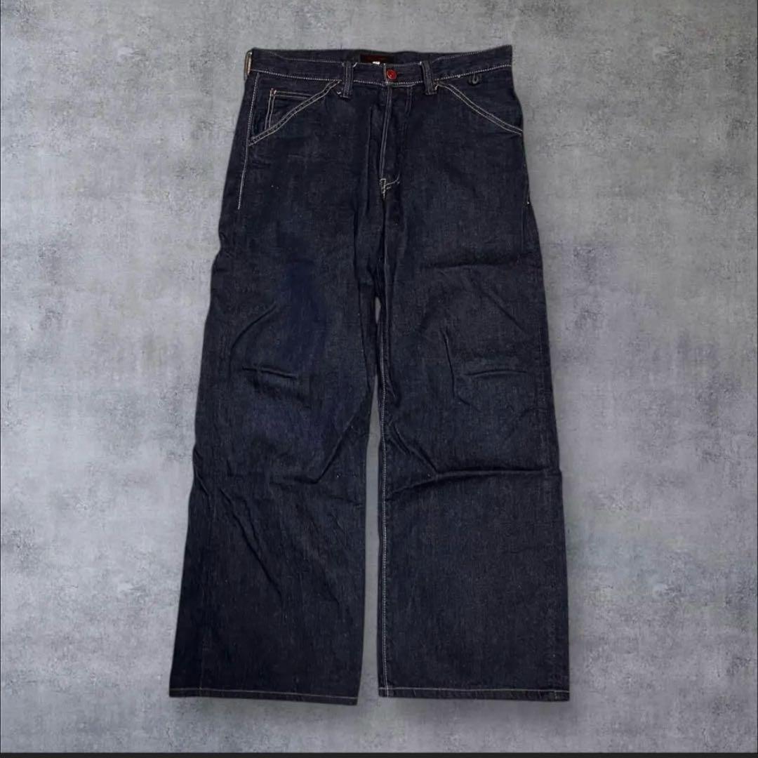 濃紺　FULLCOUNT 1660 シンチバック ワイドペインターパンツ W32