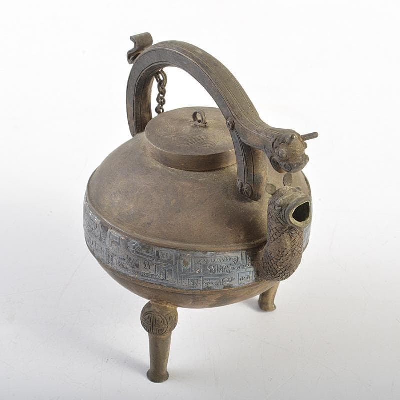 中国　古銅青銅　饕餮文　水注　水滴　M　R7365