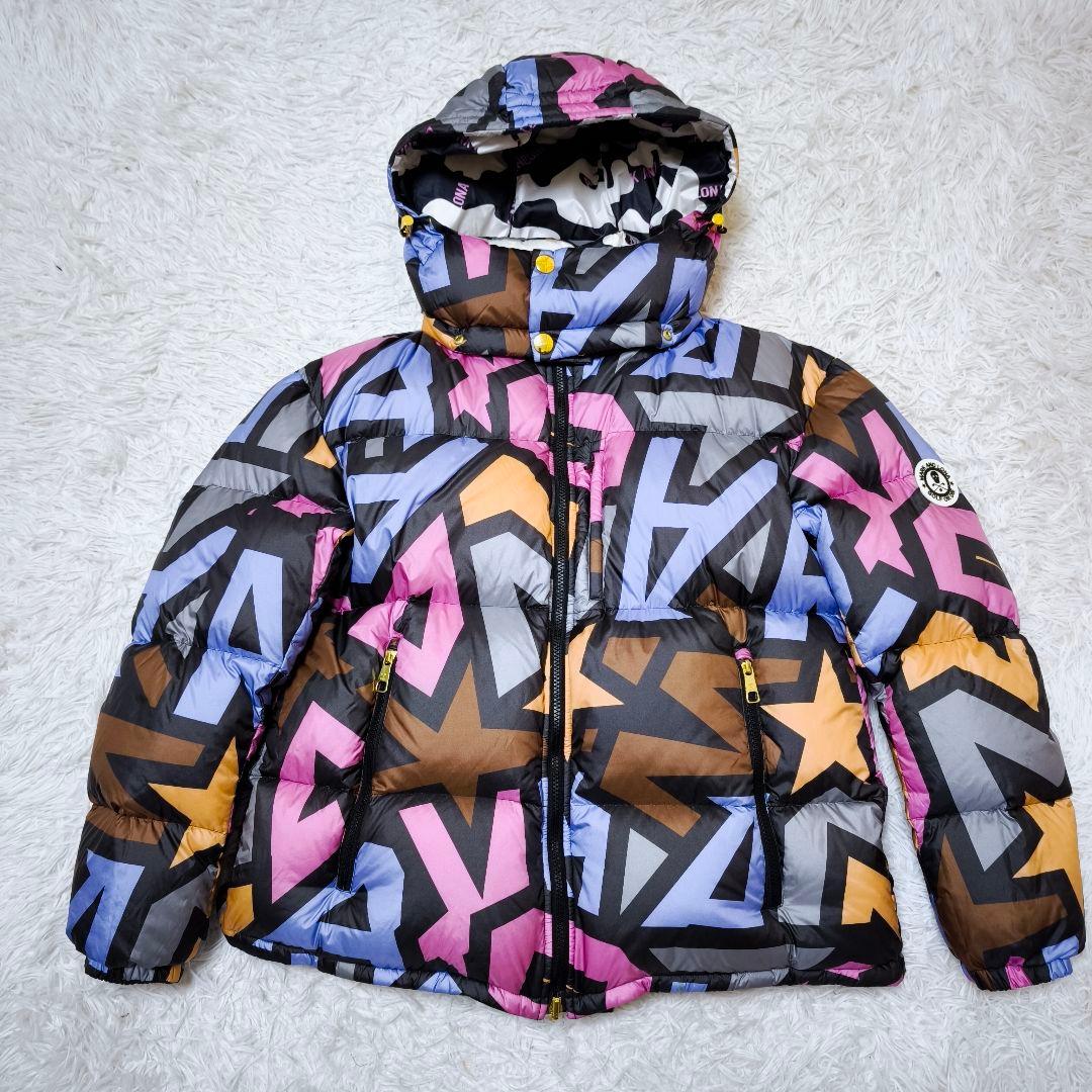 美品マークアンドロナ MARK&LONA総柄 リバーシブル ダウンジャケット48