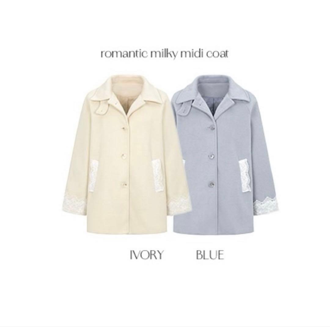 【muguet】romantic milky midi coat /IVORY