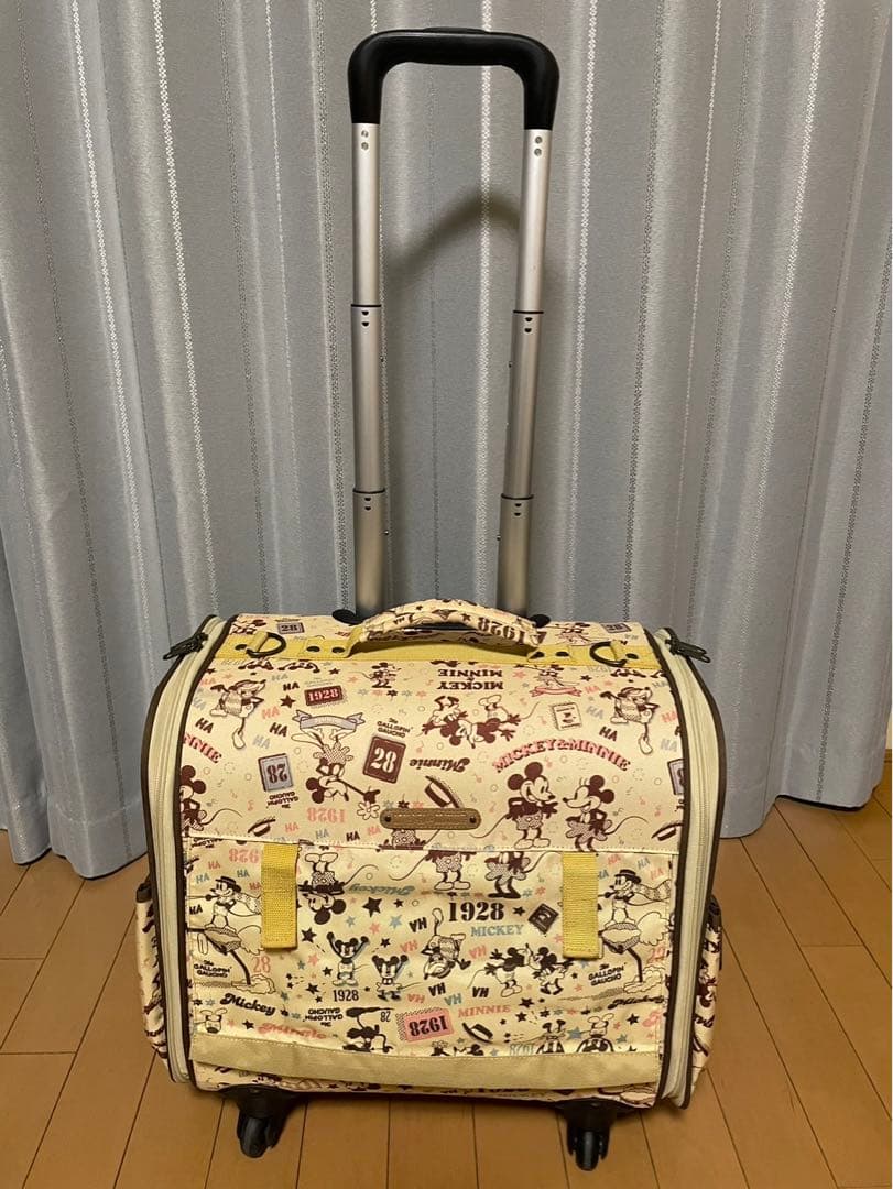 キャスター付きペットキャリー/ディズニー(ミッキー＆ミニー)柄