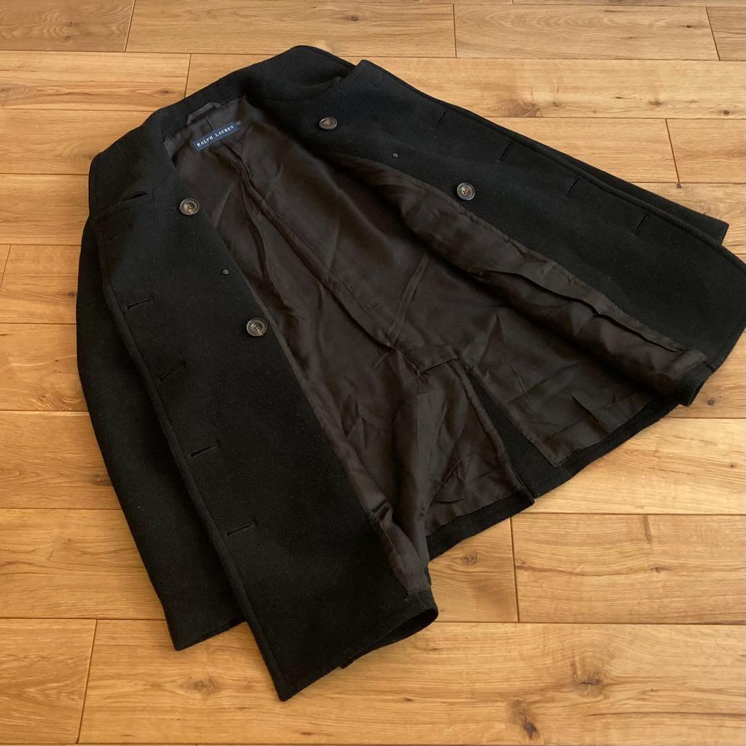 ラルフローレン ウール メルトン Pコート 11 黒 ブラック