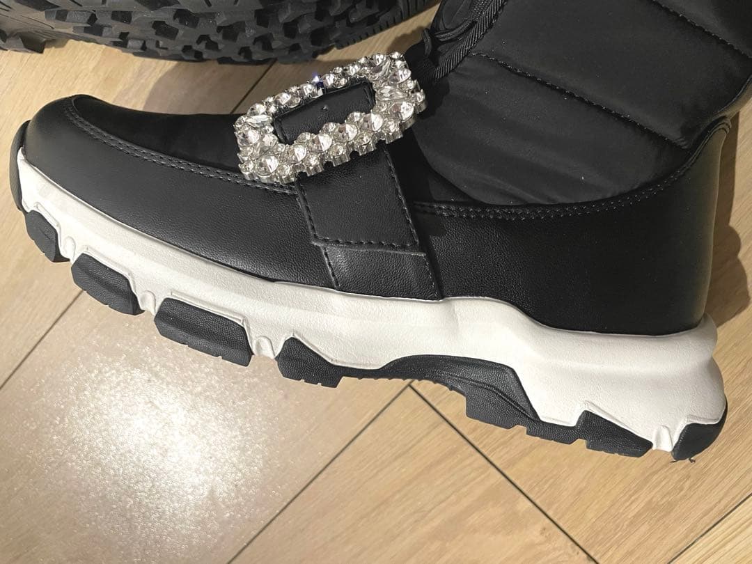 +diana クリスタルバックル スノーブーツ(М) ブラック