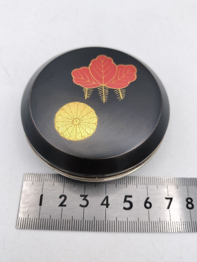 c863 香合 高台寺蒔絵 海仙在判 岡本湯斉　木箱 茶道具 古物