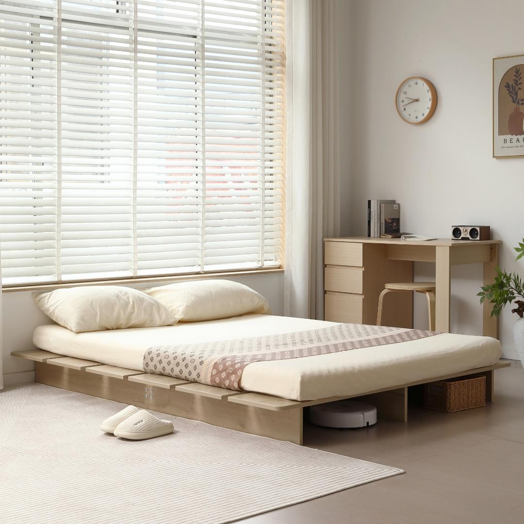 超人気！【S・幅120cm】ベッドフレーム すのこベッド　木目調 NATURAL