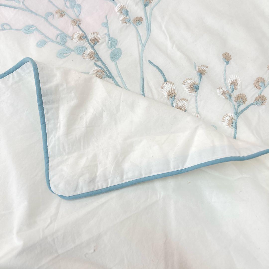 イギリス直輸入　旧ローラアシュレイ 刺繍掛け布団カバー＋枕カバー*2