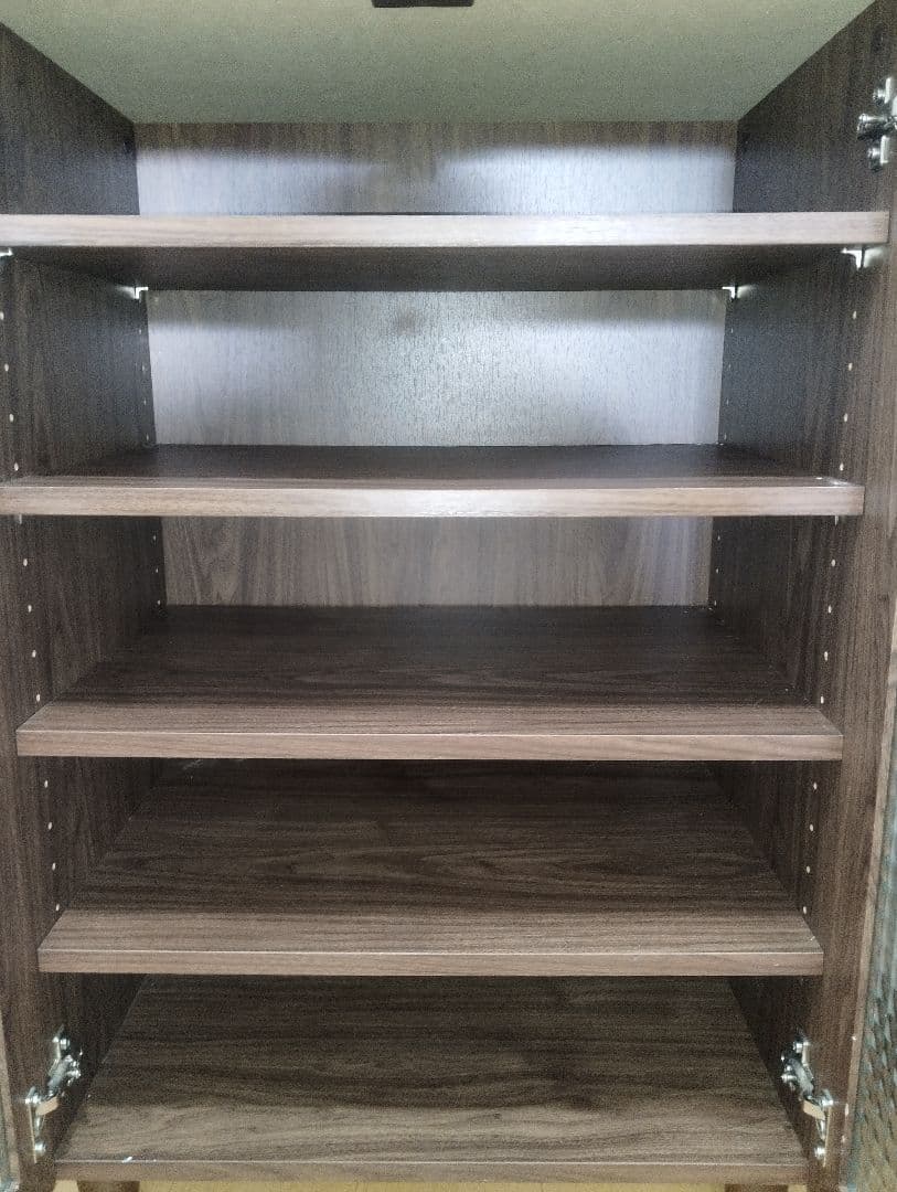 木製食器棚キャビネット 5段 ガラス扉♪