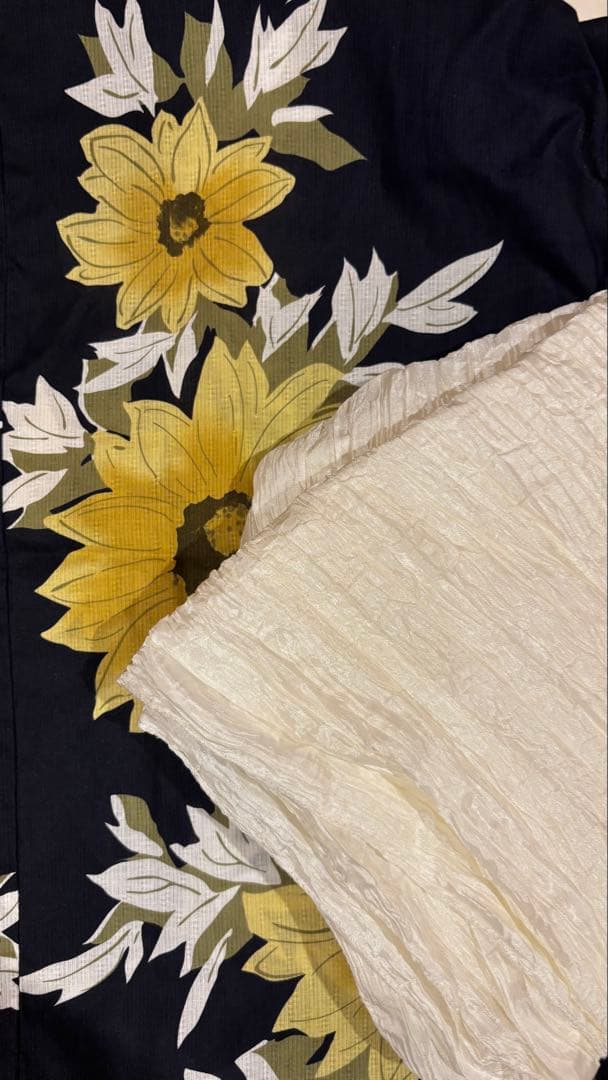 utatane 浴衣 ネイビー ひまわり 下駄