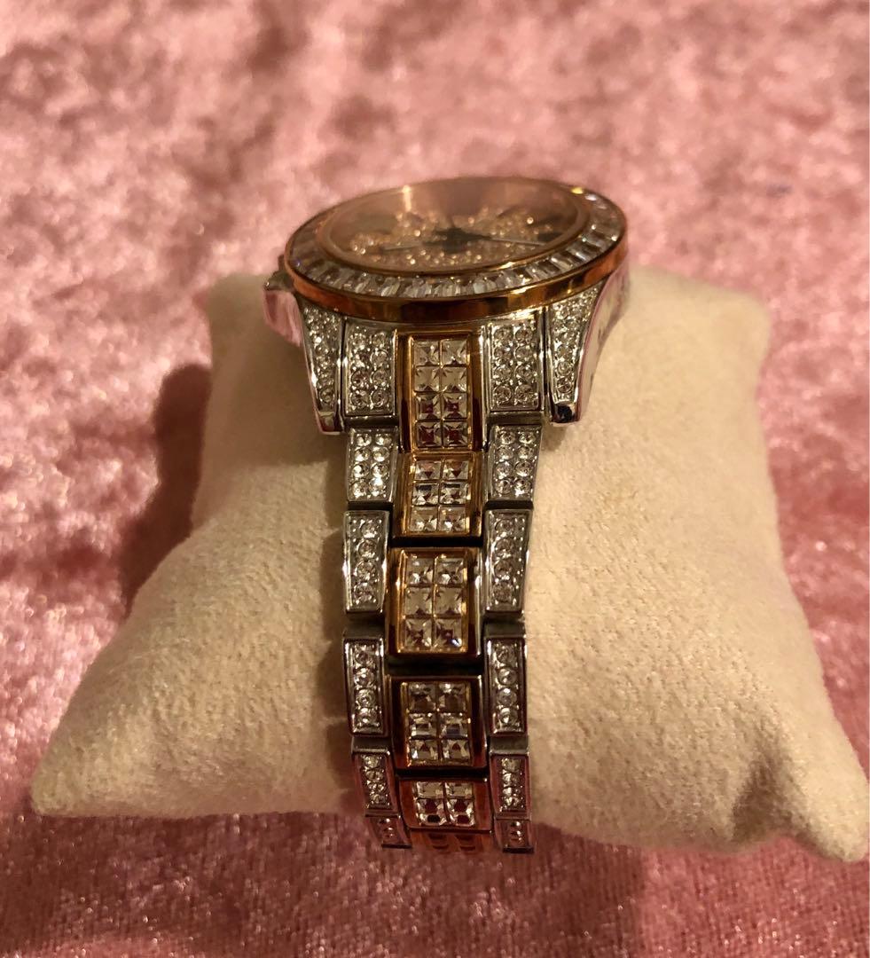 【入手困難】⭐️アンコキーヌ⭐️腕時計⭐️ダイヤモンド風装飾 ゴールドシルバー⭐️